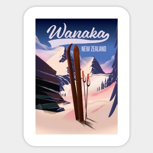 Wanaka New Zealand ski poster Sticker